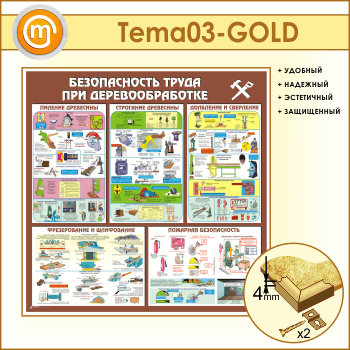 Стенд «Безопасность труда при деревообработке» (TM-03-GOLD)