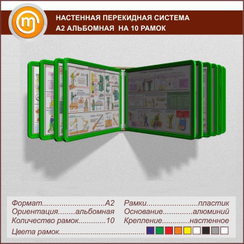 Настенная перекидная система А2 на 10 рамок альбомная