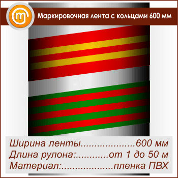 Маркировочная лента с кольцами (ширина 600 мм, самоклеящаяся плёнка)