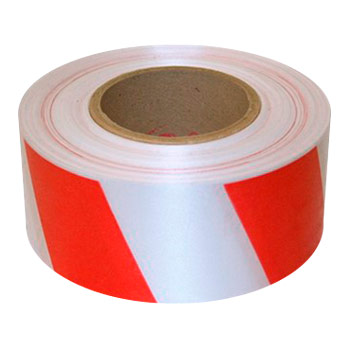Светоотражающая сигнальная лента (тип А, КРАСНО-БЕЛАЯ 45°, 50 мм х 45,7 м)