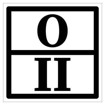 Знак отходов 2 класса опасности, II (пленка ламинированная, 300х300 мм)